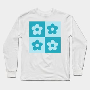 Blue Barbicore Bimbo Aesthetic Y2K 2000s Room Decor Pattern Long Sleeve T-Shirt